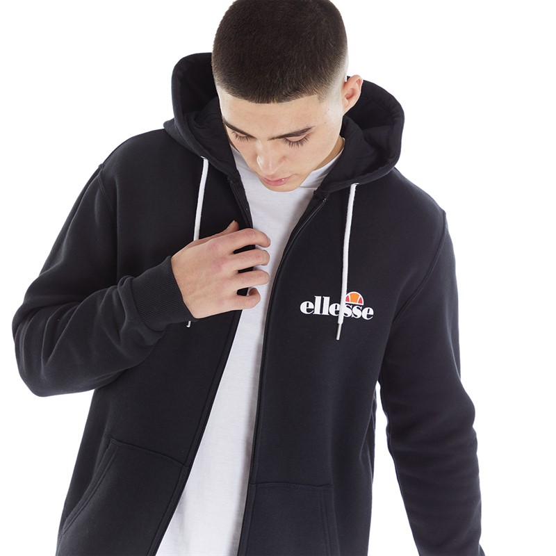 Buy Ellesse Mens Montercorba Full Zip Hoodie Black