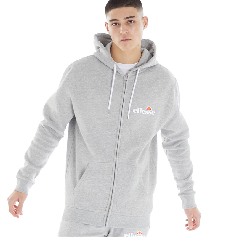 Buy Ellesse Mens Montercorba Full Zip Hoodie Grey Marl