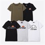 Ellesse Drenge 5-pak T-shirts Sort/Hvid/Grå/Khaki