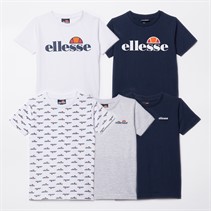 Ellesse Lot de 5 T-shirts Garçon Gris/Blanc/Marine