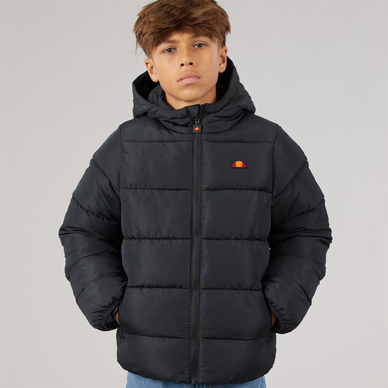 Ellesse Junior Boys Gallio Hooded Padded Jacket Black