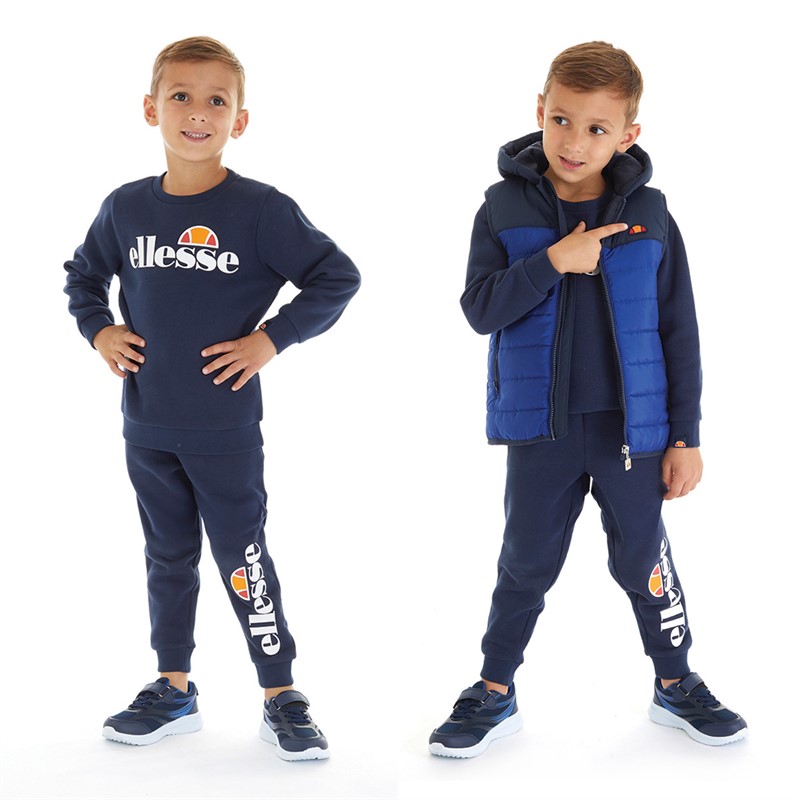 Ellesse Boys Tito Gilet Sweatshirt And Joggers Set Navy/Blue