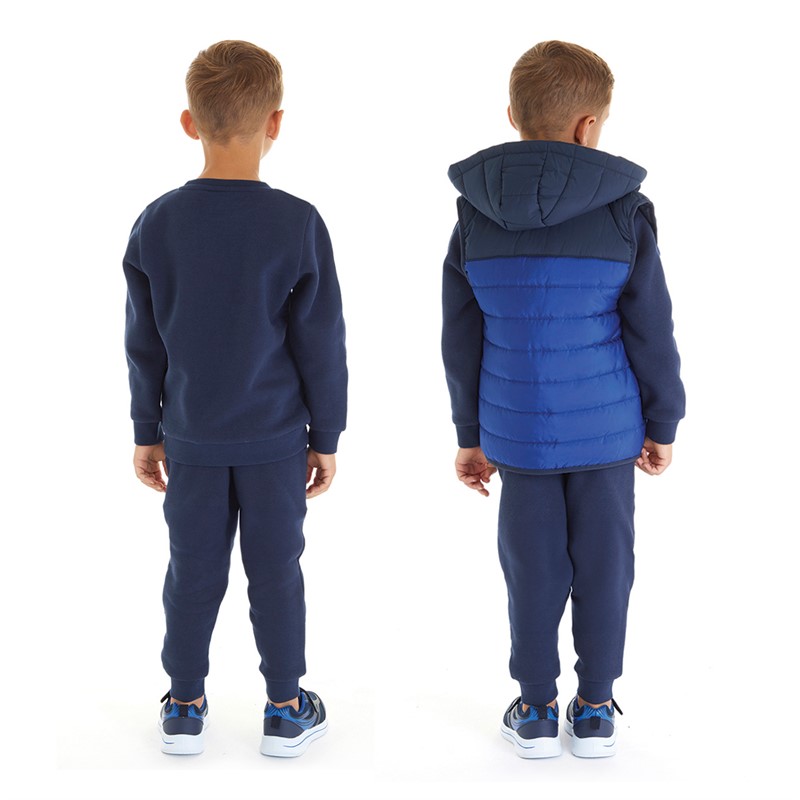 Ellesse Boys Tito Gilet Sweatshirt And Joggers Set Navy/Blue