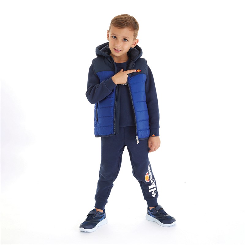 Ellesse Boys Tito Gilet Sweatshirt And Joggers Set Navy/Blue