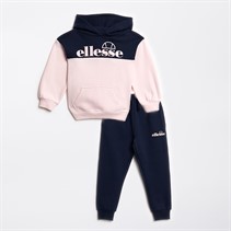 Ellesse Girls Eloise Logo Hoodie And Joggers Set Navy/Pink