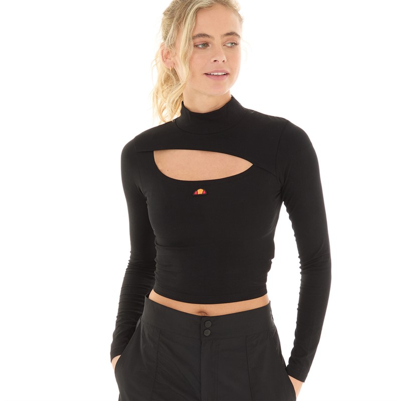 Buy Ellesse Womens Leilah Cropped Long Sleeve Top Black