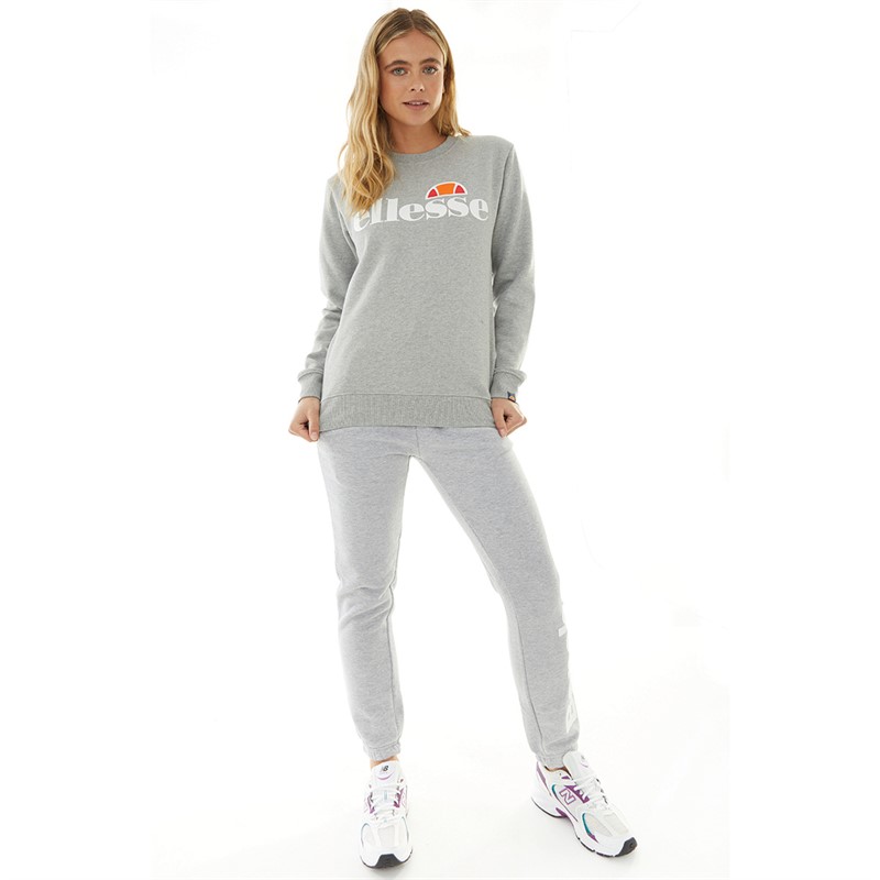 Ellesse Womens Agata Logo Sweatshirt Grey Marl