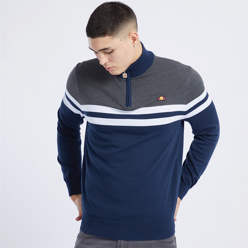 Ellesse Mens Elio 1/2 Zip Knit Jumper Navy