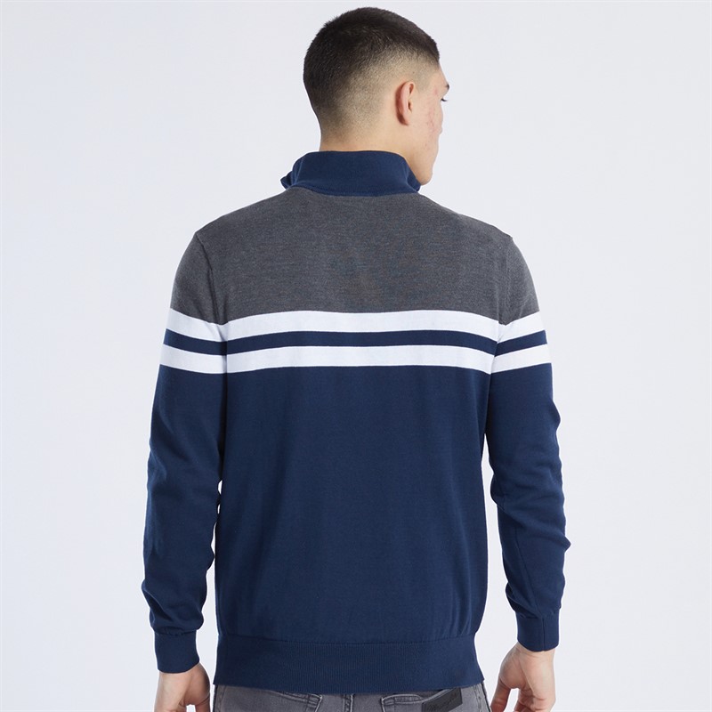 Ellesse Mens Elio 1/2 Zip Knit Jumper Navy