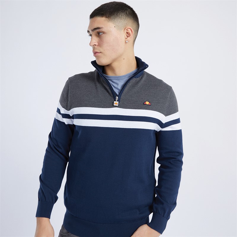 Ellesse Mens Elio 1/2 Zip Knit Jumper Navy