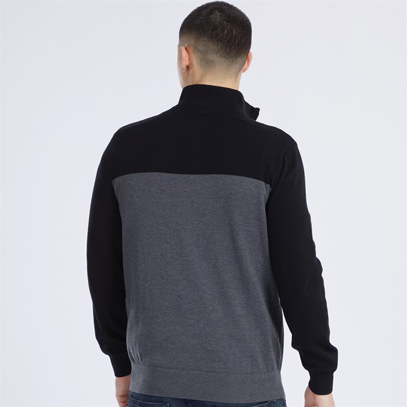 Ellesse Mens Triston 1/2 Zip Knit Jumper Black