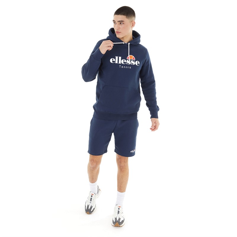 Ellesse Mens Tennis Collection Pallonetto Fleece Hoodie Navy