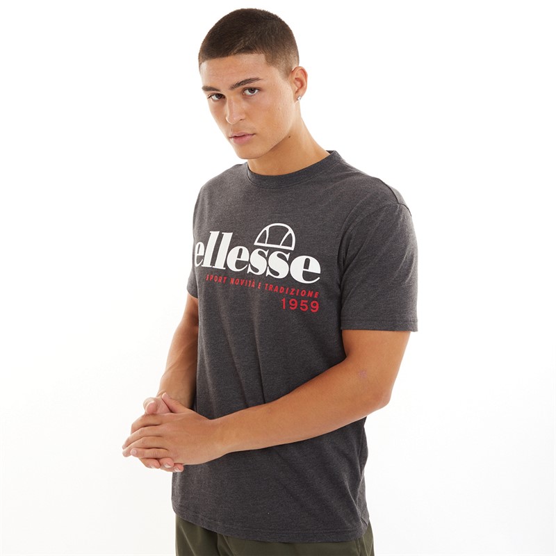 Ellesse Mens Terni Logo T-Shirt Black Marl