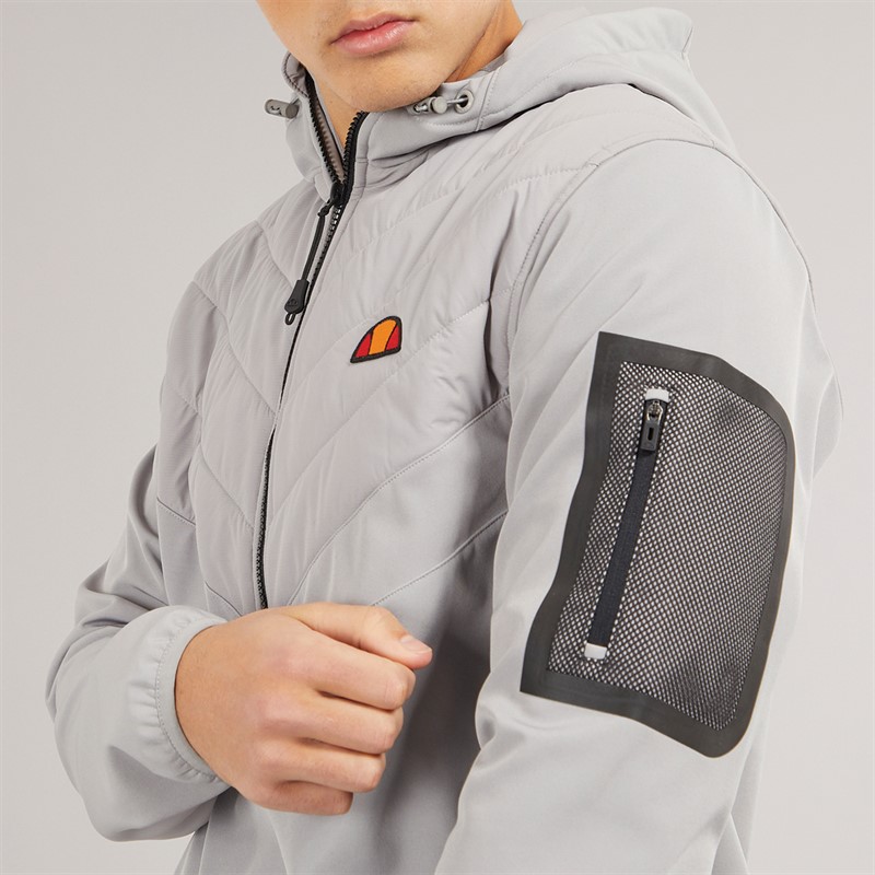 Ellesse Angiolo hybrydowa kurtka z krótkim zamkiem dla niego kolor jasnoszary