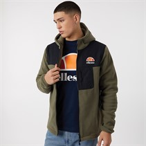 Ellesse Mens Drago Hooded Fleece Jacket Khaki