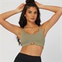 Ellesse Womens Ashtone High Impact Sports Bra Khaki