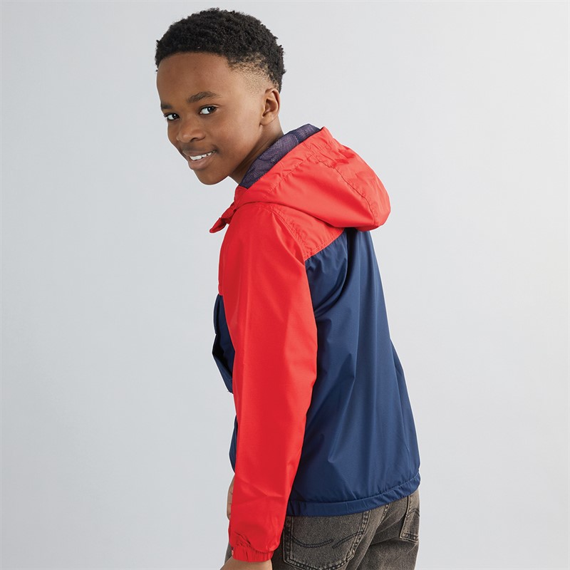 Ellesse Junior Boys Haria Hooded 1/2 Zip Jacket Red