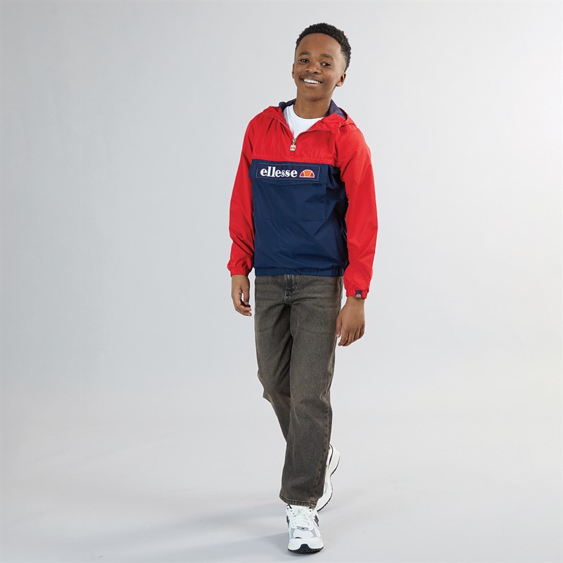 Ellesse Junior Boys Haria Hooded 1/2 Zip Jacket Red