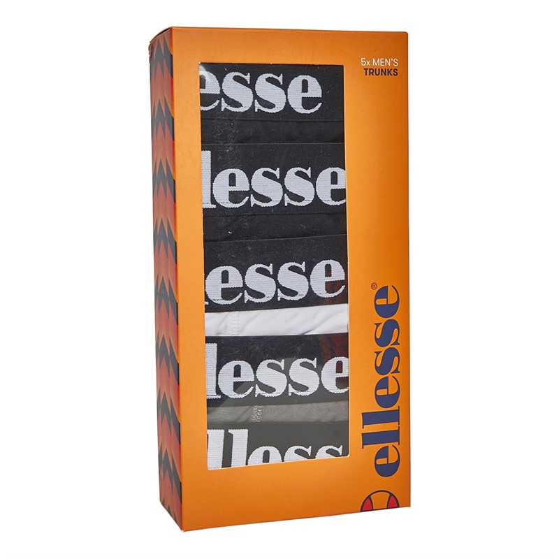 Ellesse Mens Vizazi Five Pack Trunks Black/White/Grey