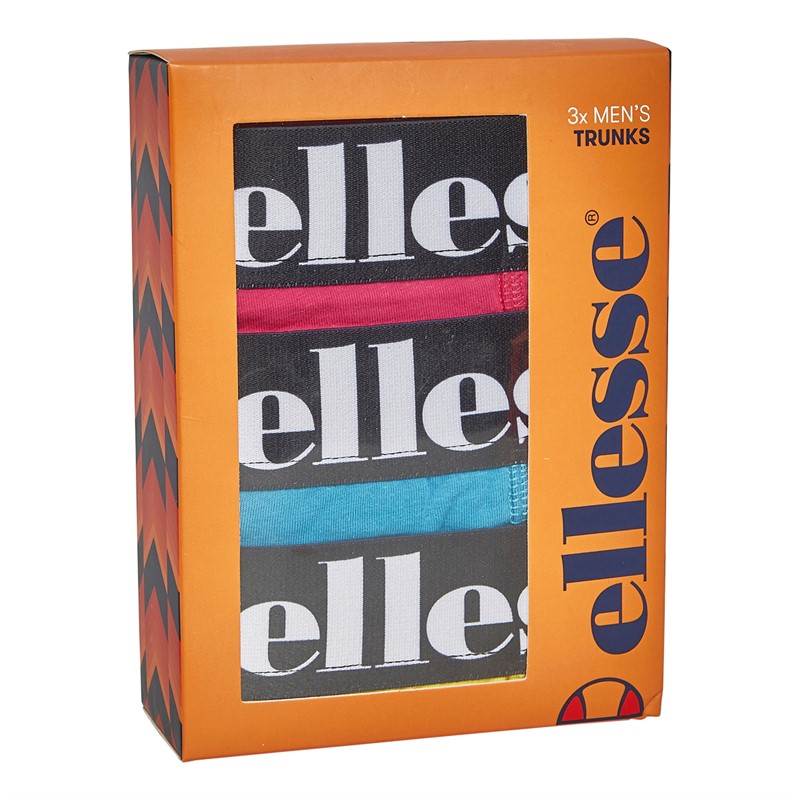 Ellesse Mens Arina Three Pack Trunks Pink/Blue/Yellow