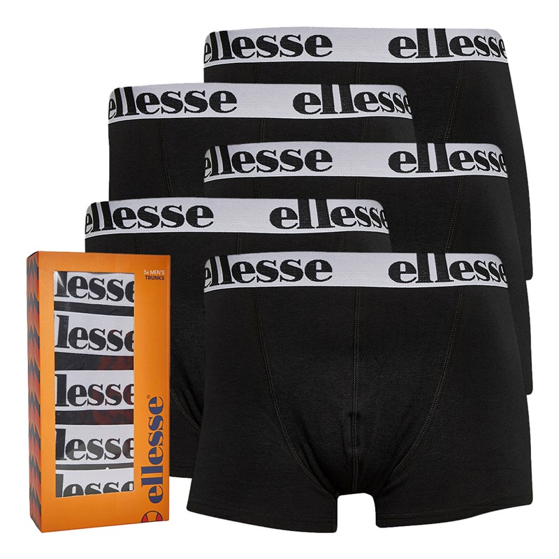 Ellesse Mens Vizazi Five Pack Trunks Black/White