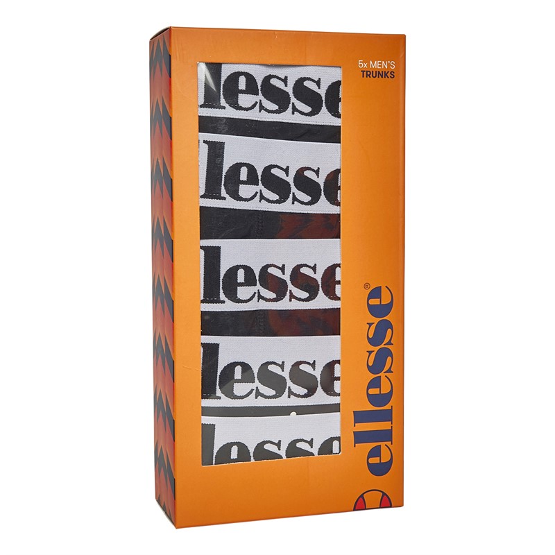 Ellesse Mens Vizazi Five Pack Trunks Black/White