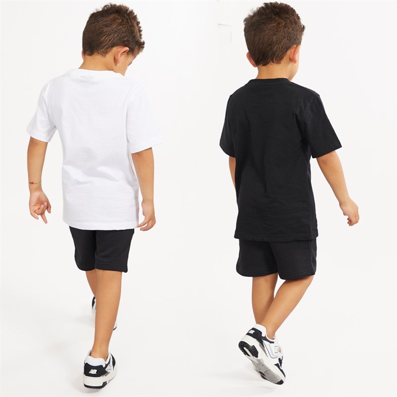 Ellesse Boys Raffele Three Pack Logo T-Shirts And Shorts Set Black/White