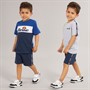 Ellesse Boys Wyatt Three Pack Taped T-Shirts And Shorts Set Navy/Blue/Grey