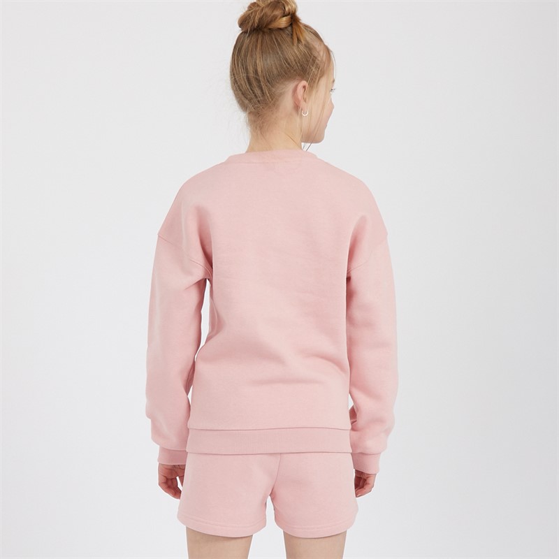 Ellesse Junior Girls Bella Sweatshirt And Shorts Set Pink