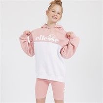 Ellesse Junior Girls Abigail Hoodie And Shorts Set Pink/White