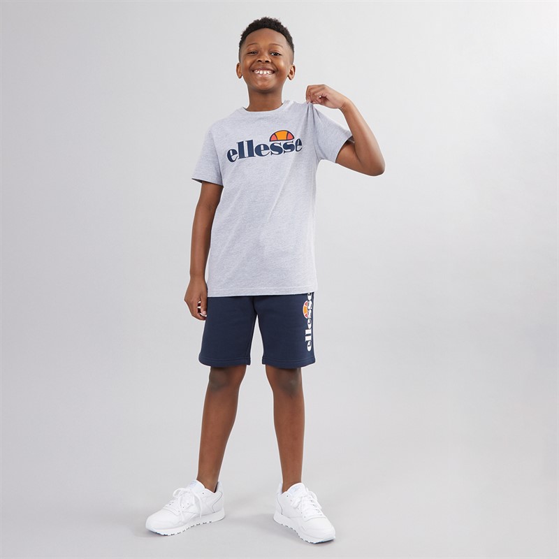 Ellesse Junior Boys Capri Three Pack Logo T-Shirts And Shorts Set Navy/Grey