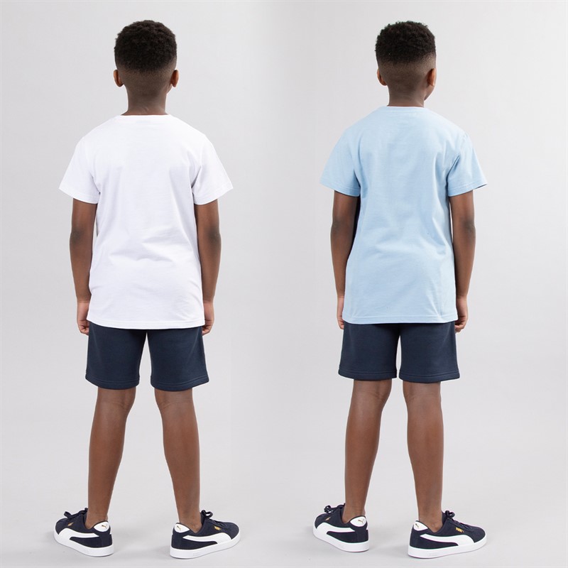 Ellesse Junior Boys Zale Three Pack Logo T-Shirts And Shorts Set Navy/Blue/White