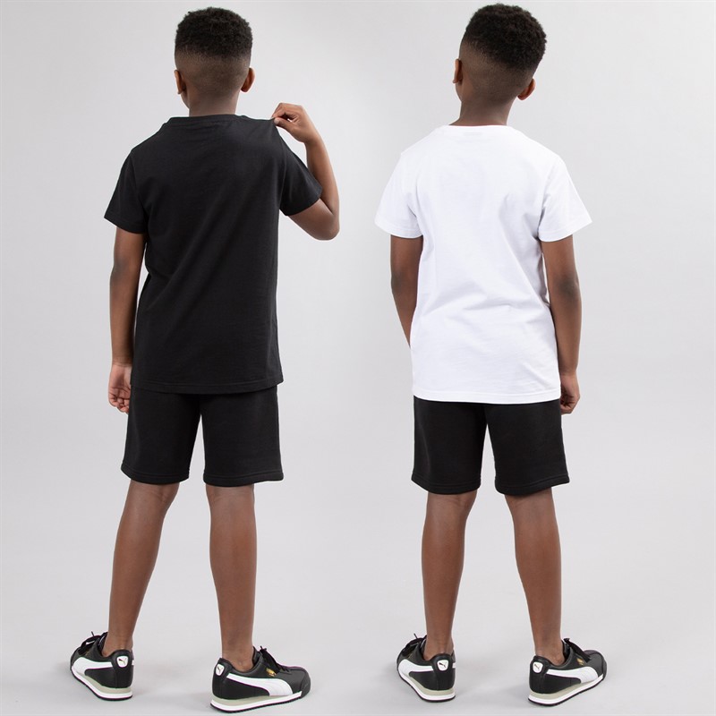 Ellesse Junior Boys Raffele Three Pack Logo T-Shirts And Shorts Set Black/White