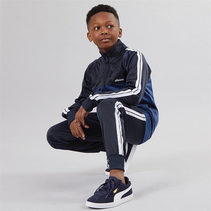 Ellesse Junior Boys Jack Tricot Tracksuit Navy