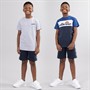 Ellesse Junior Boys Wyatt Three Pack Taped T-Shirts And Shorts Set Navy/Blue/Grey