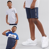 Ellesse Junior Boys Wyatt Three Pack Taped T-Shirts And Shorts Set Navy/Blue/Grey