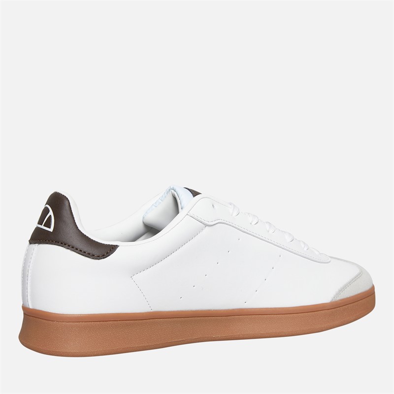 Ellesse Mens Sarvini Cupsole Trainers White/Dark Brown