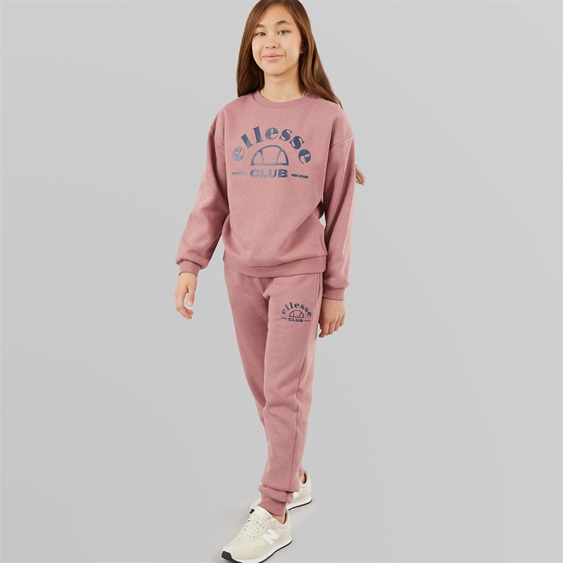 Ellesse Junior Girls Kayla Sweatshirt And Joggers Pink