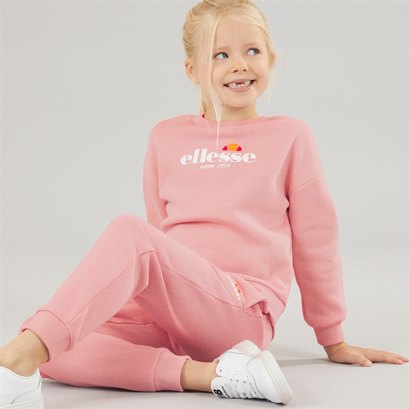 Ellesse Girls Paige Sweatshirt And Joggers Pink