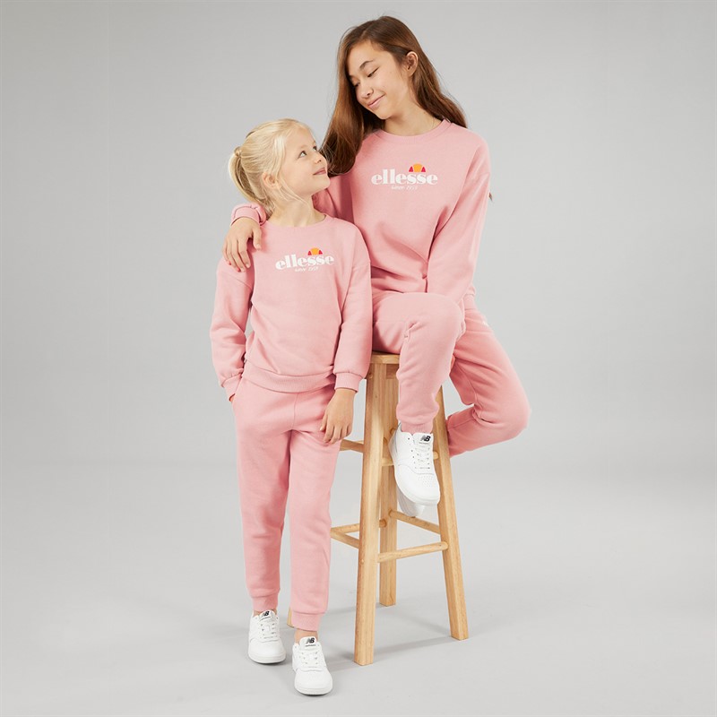 Ellesse Girls Paige Sweatshirt And Joggers Pink