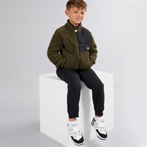 Ellesse Boys Demetrius Sherpa Jacket And Joggers Khaki