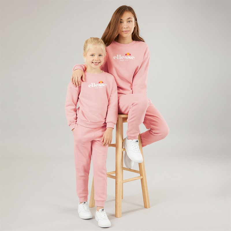 Ellesse Junior Mädchen Paige Sweatshirt Und Jogginghose Rosa