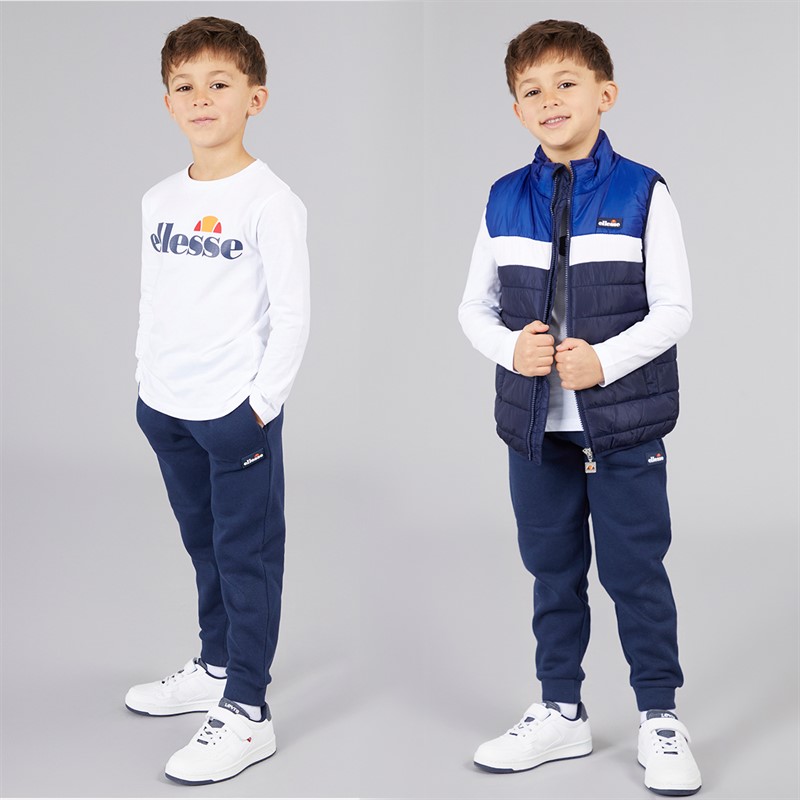 Ellesse Junge Jacob Weste T Shirt Und Jogginghose Set Dunkelblau