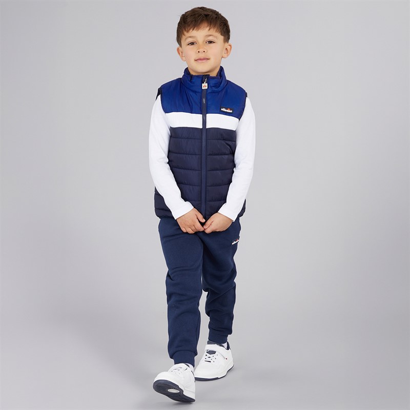 Ellesse Junge Jacob Weste T Shirt Und Jogginghose Set Dunkelblau