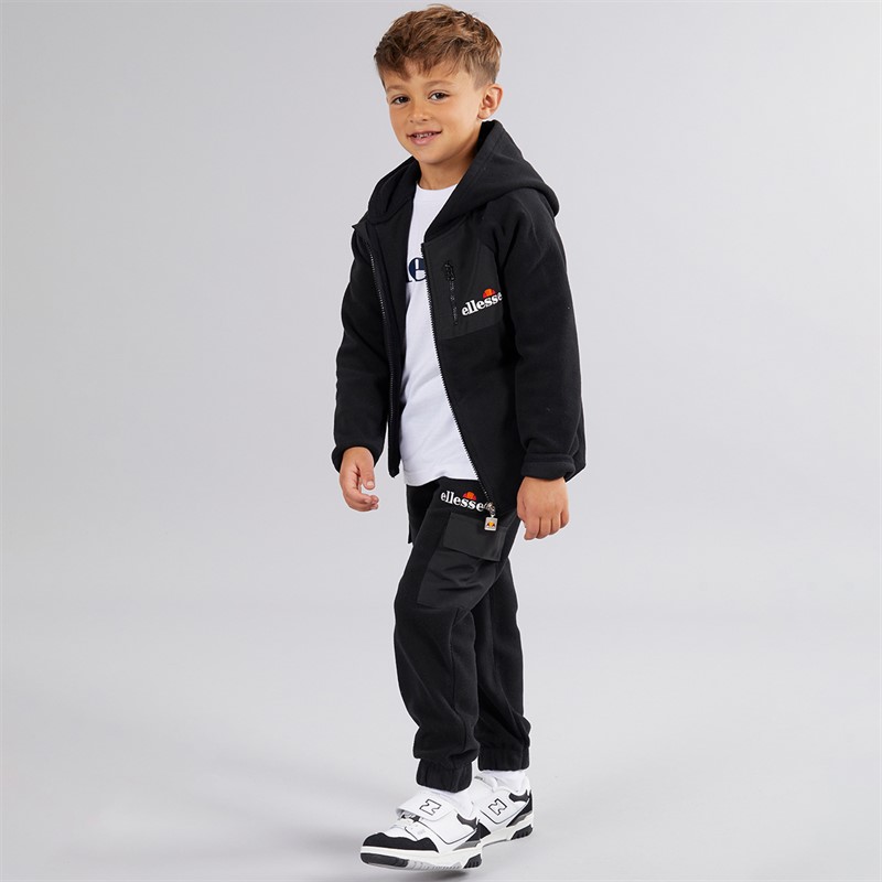 Ellesse Junge Dylan Polarfleece Hoodie und Jogginghose Schwarz