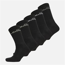 Ellesse Mens Five Pack Sports Crew Socks Black/Grey