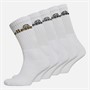 Ellesse Mens Five Pack Sports Crew Socks White/Khaki/Grey/Black