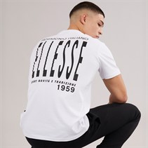 Ellesse Heren Retanna Achter Logo T-shirt Wit/Zwart
