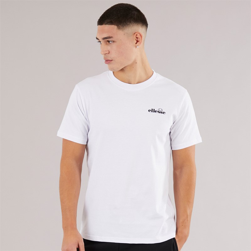 Ellesse Herren Retanna Rücken Logo T Shirt Weiß/Schwarz