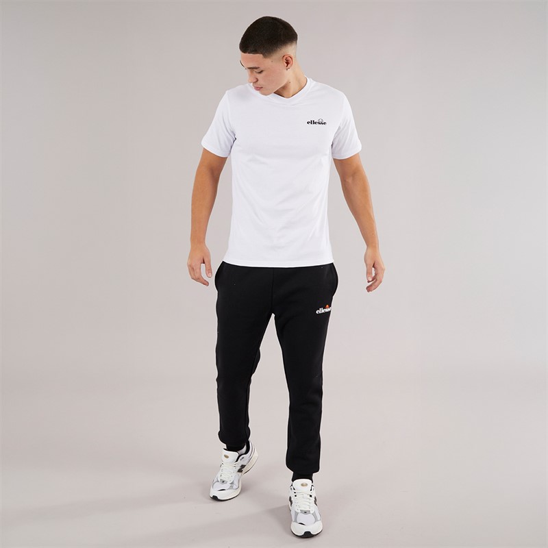 Ellesse Herren Retanna Rücken Logo T Shirt Weiß/Schwarz